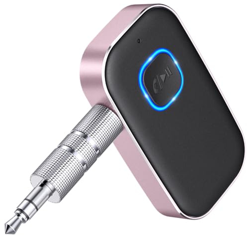 COMSOON Bluetooth 5.0 Car Receiver, Noise Reduction, AUX Adapter, Bluetooth Music Receiver for Stereo Headphones or Wired Calls/Handsfree, 16 Hours Runtime
