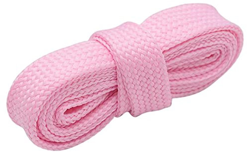 KIANSLA Lacet 18mm Extra Large Largeur Double Couche Lacets Sneaker Couleur Unie Chaussures Plates Cordes, Rose