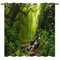 YUANZU Natur Vorhänge Wald Grünes Dschungel Wasserfall Ösen Gardinen mit Blickdichte Thermo Vorhang Kälteschutz Blackout Curtain Wohnzimmer Schlafzimmer Verdunkelung Fenster, 2 Stück, H 160 x B 106 cm