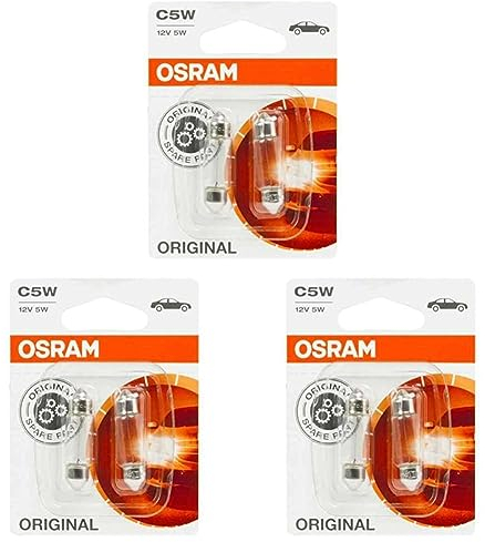 Osram 6418-02B Glühlampe Original Sv8,5-8 12V 5W, 2er-Set, Medium (Packung mit 3)