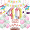 Ballon 40 ans anniversaire rose vert, Décoration anniversaire 40 ans Femme,Ballon 40 anniversaire rose Décoration 40 ans anniversaire Femme rose vert Décoration gâteau 40 anniversaire Femme Déco