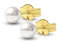 Amberta Allure Damen Ohrstecker mit Perle aus 9K Gold: 9-Karat Perle Ohrringe für Frauen - 4-4.5 mm