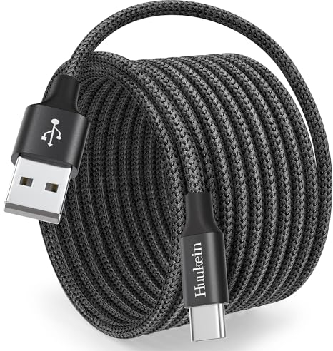 Cable USB C 3M, Long Câble USB A vers USB C Charge Rapide pour iPhone 16e/15 Pro Max, Nylon Tressé Cordon Chargeur USBC pour Samsung Galaxy S25 S24 S23 S22 S20 FE A54 A14 A34 A23