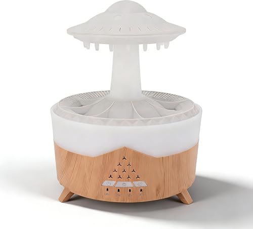 Aroma Diffuser Wasser Tropfen Funktion, Lufterfrischer Ätherisches Öl Diffusor,Raumbefeuchtermit Timer Funktion und Licht funktionen für Lesen Schlafen oder Arbeiten (EU-Stecker)
