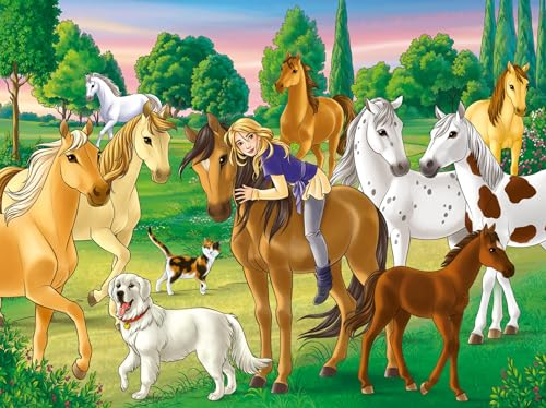Ravensburger Kinderpuzzle 12004009 - Lissy und Arcado auf der Koppel - 300 Teile XXL Lissy Puzzle für Kinder ab 9 Jahren