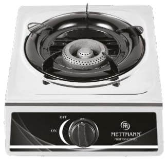 METTMANN PROFESSIONNEL - Réchaud Gaz Simple 1 Brûleur - 2.9 kW - Allumage Piézo, Acier Inoxydable, Facile à Nettoyer - Idéal Intérieur Et Extérieur, Caravane, Camping