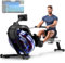 JOROTO Rudergerät für Zuhause - Rudergerät Wasser mit 45°-Winkel Wassertank mit Erhöhtem Widerstand, Rudergeräte mit 160KG Gewichtsbelastung, Bluetooth-Verbindung, APP Support