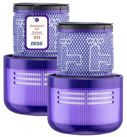 DEGG Filtro di Ricambio per Dyson V11 & V15, Filtro HEPA Aspirapolvere, Filtri Lavabili di Ricambi, Originali e Durevoli - Confezione da 2