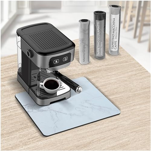 Creative Corner Tappetino Macchina Caffe - Tappetino Scolapiatti Assorbente Cucina by Tappetino Assorbente Cucina - Tappeto Macchina Caffe (Marmo Grigio, 40 x 30 cm)