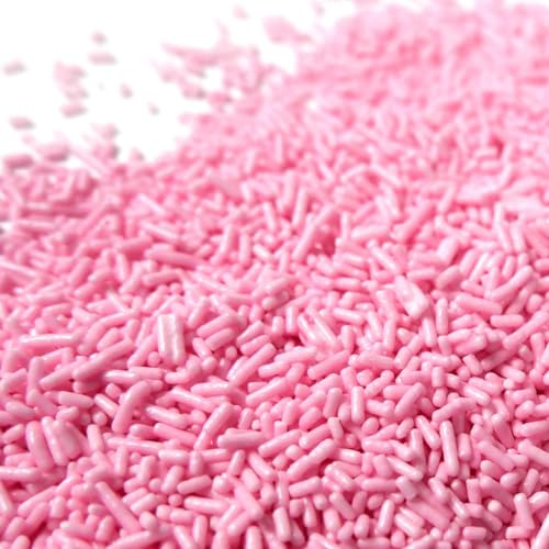 Streuselheld Jimmies Kaugummi Geschmack 40g Zuckerstreusel | Rosa Sprinkles als leckeres Topping für Torten, essbare Deko-Streusel für Muffins, Cupcakes und Geburtstagskuchen