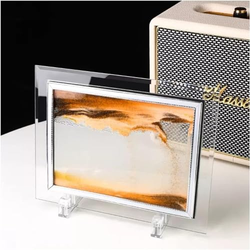 UNbit Ornement de bureau d'art de sable en mouvement, ornement de peinture de sables mouvants Art de sable, sablier, art de sable en mouvement, mouvement liquide d'art de sable, sablier tridimensionne
