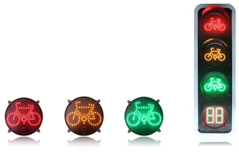 YXFAZPP LED Red, Yellow and Green Bicycle Countdown Road Traffic Lights Non-motor Vehicle Traffic Lights,Traffic Control Equipment (Unit countdown)