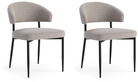 designimpex 2er Set Design Esszimmerstuhl Iris Stuhl Stühle Samt, Farbe:Beige dunkel