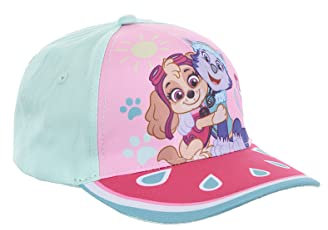 PAW Patrol Baseball Cap, Kappe Schirmmütze Hut für Kinder Mädchen mit Klettverschluss verstellbar (DE/NL/SE/PL, Numerisch, 52, Türkis)