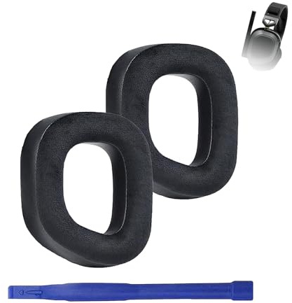 Umvowuxa HS80 Ersatz-Ohrpolster für sind kompatibel mit Corsair HS80 Kopfhörer, die Ohrmuscheln bestehen aus weichem Plüsch und elastischem Schaumstoff Komfort, Schalldämmung (Schwarz/Fleece)