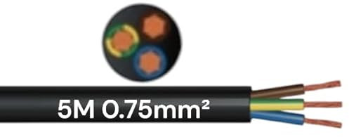 3 Core Black Flex Cable, 5 Metres, 3183Y (0.75mm²)