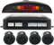 SQUADO Kit 4 Sensori di Parcheggio Wireless Neri con Display LED e Cicalino Acustico Senza Fili Nero