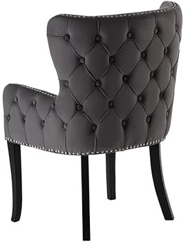 MY Furniture Margonia Dining Carver Chair - Storm Grey - Velvet upholstery - Intricate buttoned decorative rear design - luxurious elegant upholstered chair - more options available in store