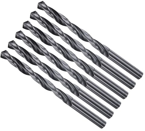 METALLIXITY Drill Bit (8mm) 4241 High-Speed Steel for Wood 6Pcs | Straight Shank Nitriding Black 118° for Wood Plastic Iron Copper Aluminum Low Soft Metal