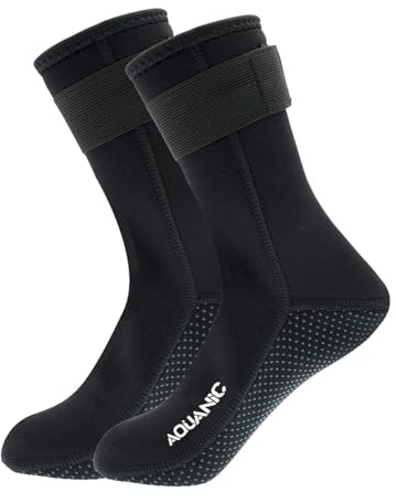 nitescuba Calzini in neoprene per immersioni, 3 mm, antiscivolo, per immersioni, snorkeling, surf, kayak, nero, Large