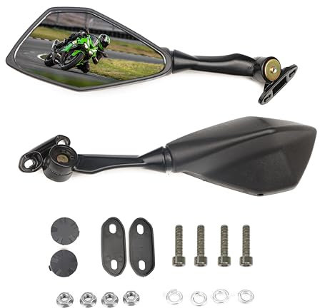 Letgoing Motorradspiegel 360° drehbar Motorrad Rückansicht Seitenspiegel konvexe Spiegel für ZX6R ZX-6R ZX636 Ninja 300 EX300 ABS 400 2018-2019 600 CBR 600RR 2003-2011CBR900
