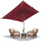 Daromigo Sonnenschirm Rechteckig LED Solar 300 x 200 cm Rot mit Kurbel | Ampelschirm Sonnenschutz UV50+, 30° knickbar, Gartenschirm Terrassenschirm wasserdicht für Garten, ohne Ständer