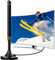 Antenna TV Interna – Antenna Digitale Terrestre per Smart TV, Ricezione 360° fino a 250 km, Compatibile con DVB-T/DVB-T2, Supporto HD/4K, Cavo Coassiale da 5 m
