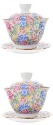 ULTECHNOVO 2 Set Ciotola Di Copertura Wanhua Tazza Ciotola Da Tè Tradizionale Cinese Tazze Da Tè Del Articoli Da Creativi Da Cinese Ceramica Bianca