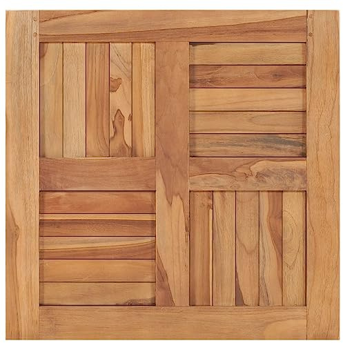 Eleganz Plateau de table en bois de teck finement poli, 60 x 60 x 2,5 cm, naturel et durable, pour cuisine, salon ou jardin