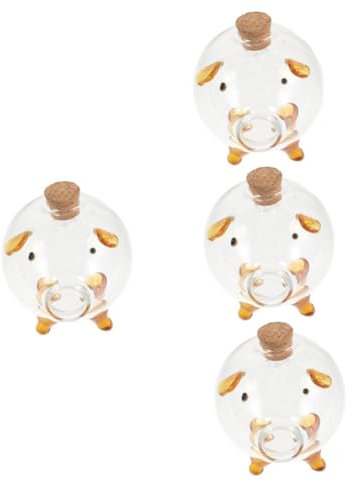 VICASKY 4pcs Replacement Miniature Bottle Corks Glass Vials Corks for Wishing Jars Savings Containers