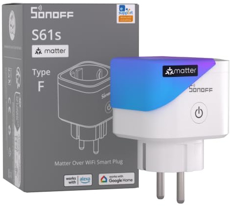 SONOFF S61s Smart Steckdosen 16A/3840W – Fernsteuerung & Sprachsteuerung für ein sichereres und smarteres Leben | Energieüberwachung & Zeitschaltuhr | Matter-kompatibel mit Alexa, Google und HomeKit