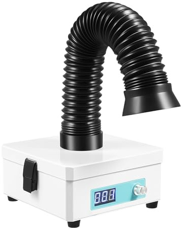 MIUKYUI Hochleistung Lötrauch Absaugung Kompakter Tisch Dunstabzug mit 3-fach Filter HEPA Aktivkohle für Werkstatt Elektronik Bastler Tisch Dunstabzug für PM0.3 Partikel inkl. digitalem Display