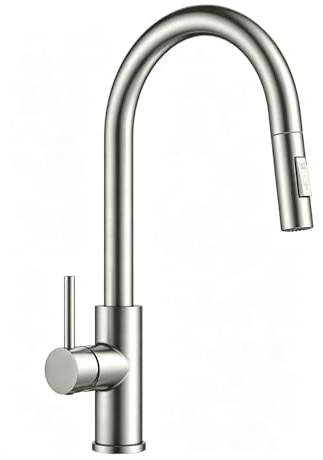 Xiqiggi Grifo Cocina Extraible, Acero Inoxidable Grifo Cocina Fregadero con 2 Modos Giratorio 360° Torneira Cozinha Monomando, Ahorro de Energía Grifo Cocina Fregadero Agua Caliente y Fría