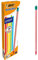 BIC Evolution Stripes, 12 Bleistifte mit Radierer, HB Bleistifte mittelhart, Bruchsichere Mine & ohne Holz