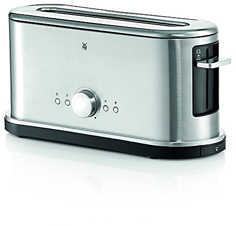 WMF Lineo Toaster Langschlitz mit Brötchenaufsatz, 2 Scheiben, XXL-Toast, Bagel-Funktion, 10 Bräunungsstufen, 900 W Toaster edelstahl matt