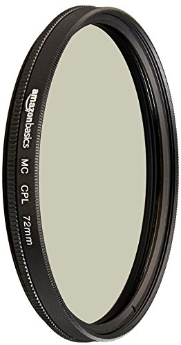 Amazon Basics 72 mm Circular Polarisations-Schutzfilter für tiefere Farben, Reduzierung von Blendung und Reflexionen, Mehrfach beschichtet, schützt vor Staub, Schmutz und Kratzern