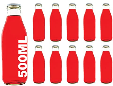 slkfactory 10 des Bouteilles en Verre de 500 ML vides Bouteilles de jus de