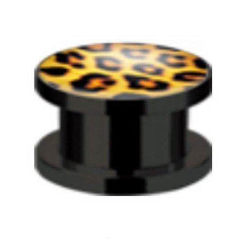 eeddoo Flesh Tunnel Leopard Schwarz Acryl 5 mm