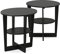 Furinno JAYA Ovaler Beistelltisch (2er Set), Holz, Nussbaum, 39.62 x 48 x 49.53 cm
