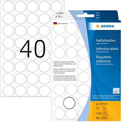 Etiketten Herma 2250 19mm weiß