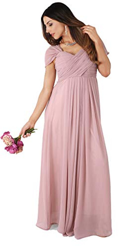 KRISP Women Bridesmaid Maxi Dress (Taupe, 18), 4815-TAU-18
