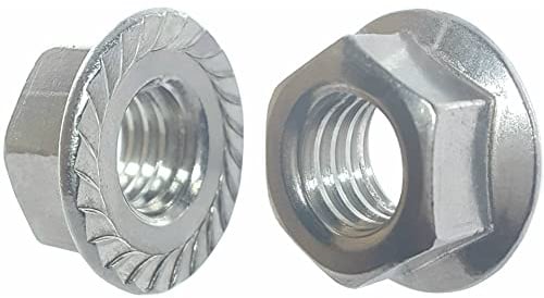 BCP Fasteners 1/4-20 Zinc-Plated Serrated Flange Hex Lock Nuts, 50 Pack
