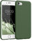 kwmobile Handyhülle kompatibel mit Apple iPhone SE (2022) / iPhone SE (2020) / iPhone 8 / iPhone 7 Hülle - Handy Case aus weichem Silikon in Dunkelgrün matt