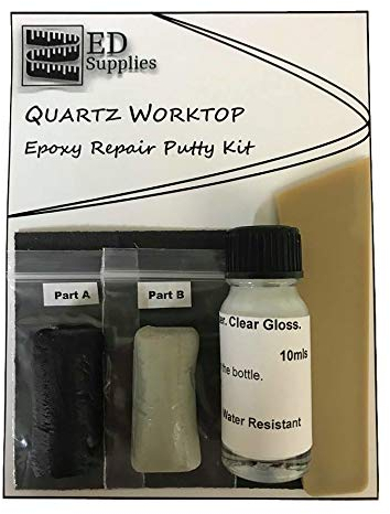 Quartz Worktop Epoxy Repair Putty Kit - Repairs Chips, Cracks & Defects. (Black)
