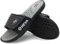 HEVA Men's Slide Sandals Fashion Open Toe Beach Pool Shoes, 8 UK, Black Grey