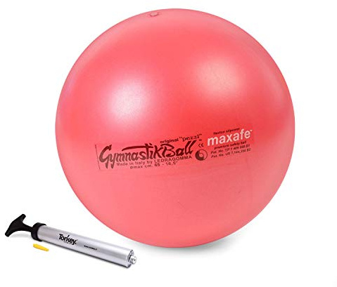 Pezzi Ball Maxafe 65 cm rot inkl. Original Pezziball-Pumpe Gymnastikball Sitzball