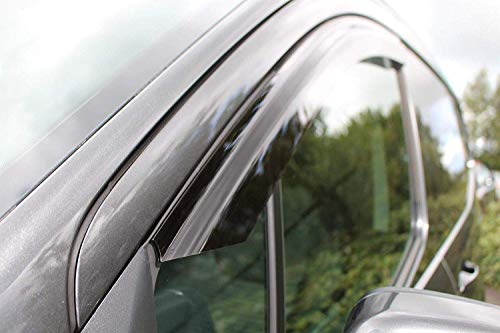 AC WOW 2 x Windabweiser kompatibel Transit Custom Tourneo 2012-heutige dunkel getöntes Acrylglas Tür Seitenfenster Wetterschutz Visiere Regen Schnee Sonnenschutz
