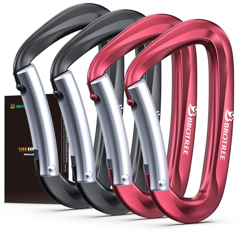 Brotree Karabiner mit 1200kg Belastbarkeit Karabinerhaken Schwerlast 12KN Schnellverschluss für Hängematten, Camping, Wandern, Rucksack