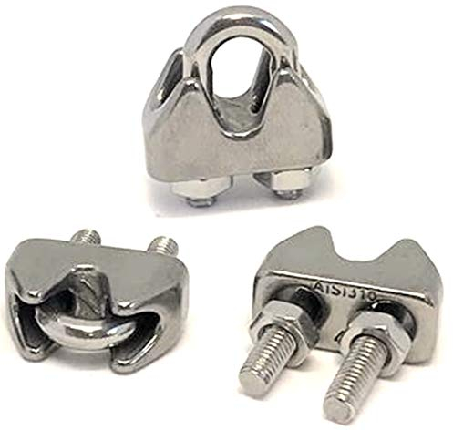 Edelstahl Drahtseilklemme 100 Stück 5mm ähnl. DIN 741 Edelstahl Bügelklemmen Seilklemme Klemme für Drahtseil V4A AISI 316 Tecklenborg, Kegel GmbH