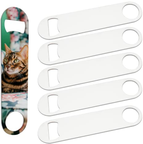 MR.R 6 Pack Sublimation Blanks White Stainless Steel Opener for Heat Press, Beer Bottle Opener for Kitchen, Bar or Restaurant